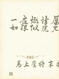 一夜燃情厉先生如狼似虎免费阅读封面