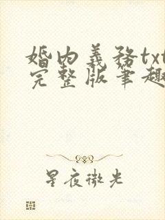 婚内义务txt完整版笔趣阁