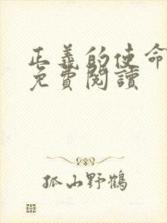 正义的使命全文免费阅读