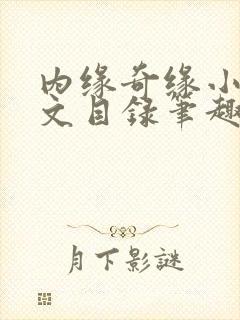 内缘奇缘小说全文目录笔趣阁