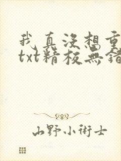 我真没想重生啊txt精校无错版