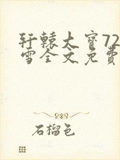 轩辕大宝720雪全文免费阅读封面