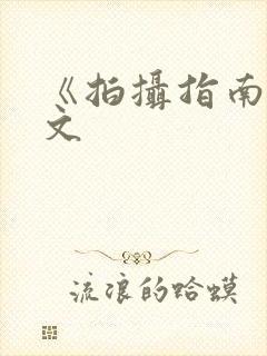 《拍摄指南》全文