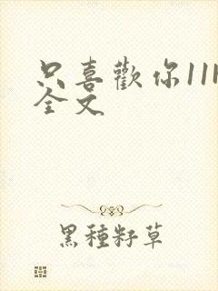 只喜欢你11H全文