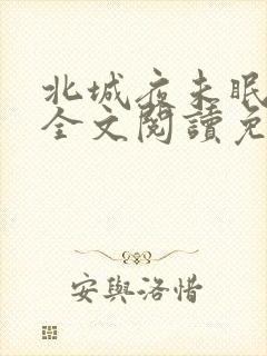 北城夜未眠小说全文阅读免费