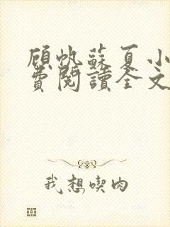 顾帆苏夏小说免费阅读全文封面