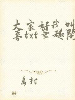 大家好我叫林小喜txt笔趣阁
