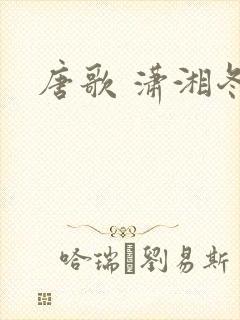 唐歌 潇湘冬儿封面