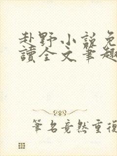 赴野小说免费阅读全文笔趣阁封面