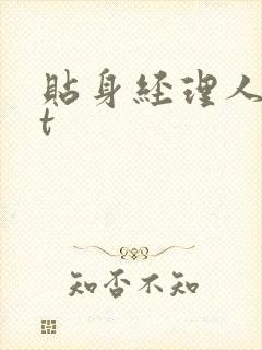 贴身经理人txt封面