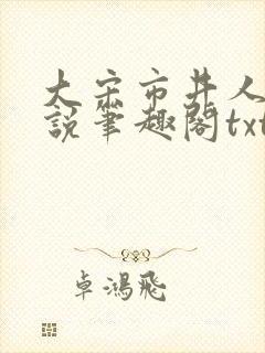 大宋市井人家小说笔趣阁txt