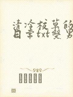 清冷校草的抹布日常txt双男主封面