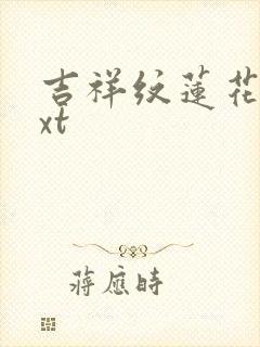 吉祥纹莲花楼txt