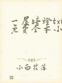 一屋暗灯txt免费全本小说电子书