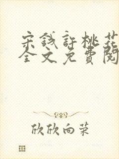 宋钱许桃花小说全文免费阅读