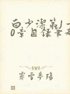 白少洁第1一40章目录笔趣阁