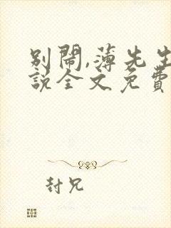 别闹,薄先生小说全文免费阅读