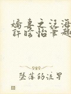 娇妻之泛海之舟许晗怡笔趣阁
