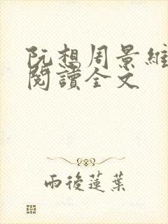 阮想周景维免费阅读全文