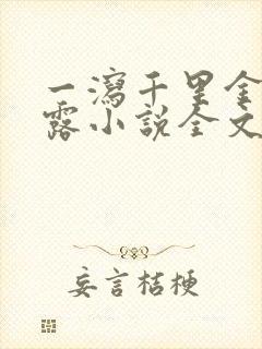 一泻千里金银花露小说全文免费阅读