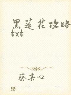 黑莲花攻略手册txt