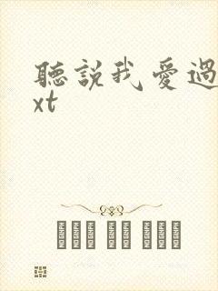 听说我爱过你txt