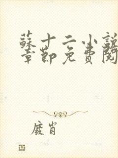 苏十二小说最新章节免费阅读全文