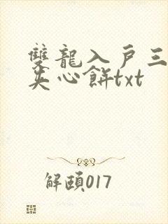 双龙入户三人行夹心饼txt