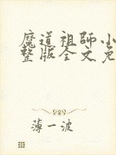 魔道祖师小说完整版全文免费阅读下载