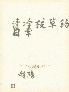 清冷校草的抹布日常