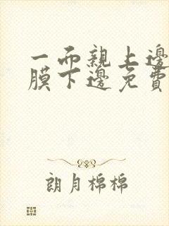 一面亲上边一面膜下边免费阅读