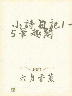 小诗日记1一15笔趣阁