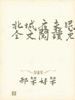 北城夜未眠小说全文阅读免费