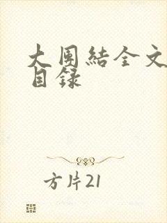 大团结全文阅读目录封面