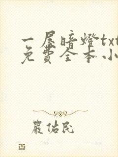 一屋暗灯txt免费全本小说电子书