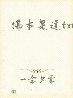 佛本是道txt封面