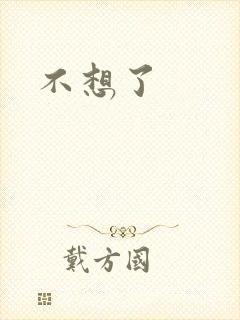 不想了封面