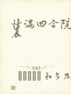 情满四合院演员表