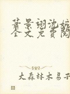 萧景翊沈婉小说全文免费阅读