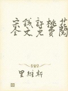 宋钱许桃花小说全文免费阅读