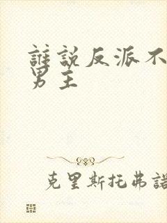 谁说反派不能当男主封面