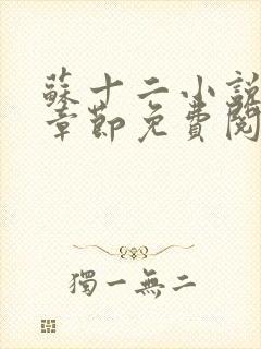 苏十二小说最新章节免费阅读下载