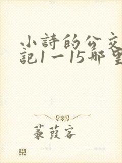 小诗的公交车日记1一15哪里能看