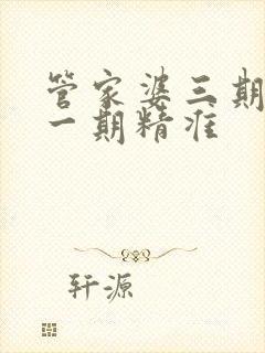 管家婆三期必开一期精准