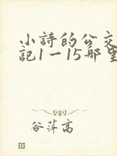 小诗的公交车日记1一15哪里能看封面