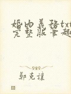 婚内义务txt完整版笔趣阁