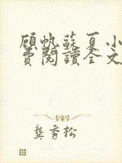 顾帆苏夏小说免费阅读全文封面