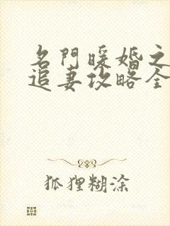 名门暖婚之权爷追妻攻略全文免费阅读