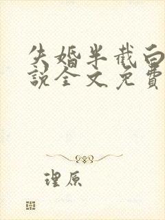 失婚半截白菜小说全文免费阅读