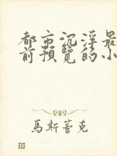 都市沉浮最快超前预览的小说3030